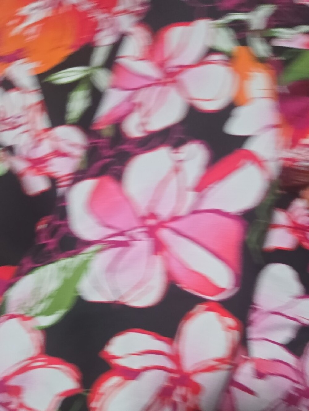 Victor Costa Black Floral-Print Jacket with Pink and Green Accents - Picture 7 of 10